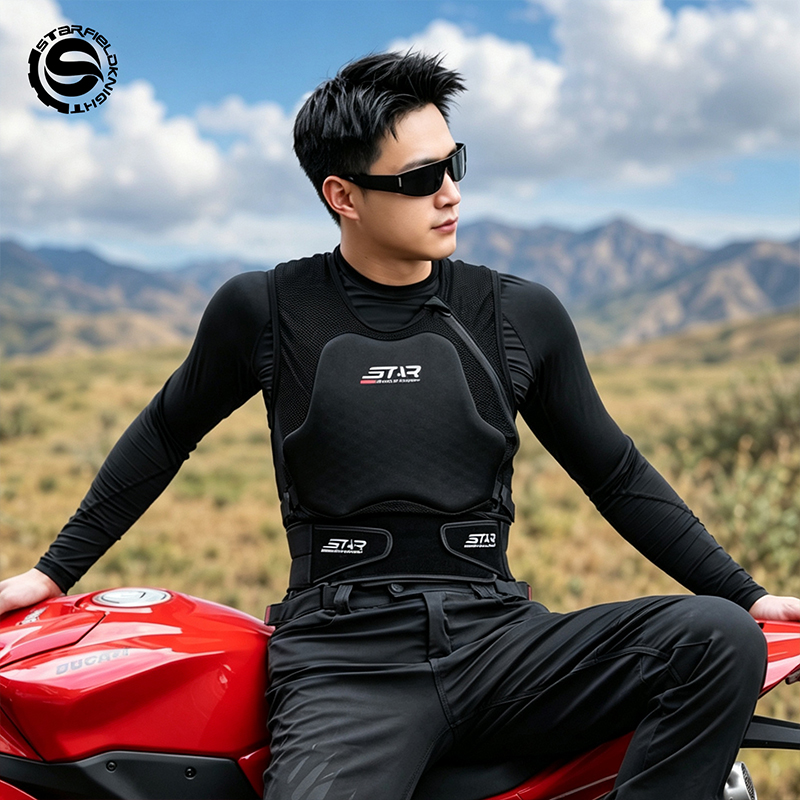 Quality Motorcycle Gear - سترة واقية ناعمة للصدر والظهر لراكبي
