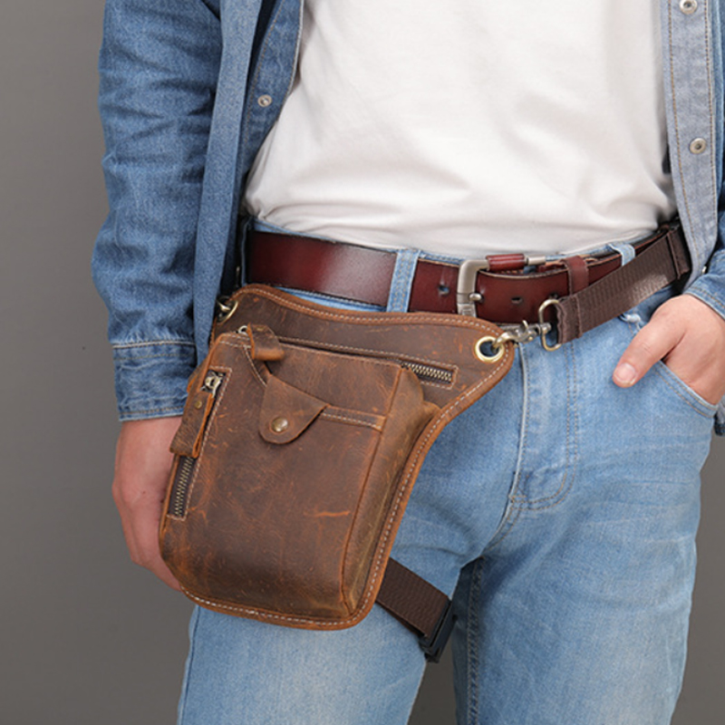 خمر بولي Leather الجلود الخصر  - مراجعة Motorcycle Gear Bag وسعره
